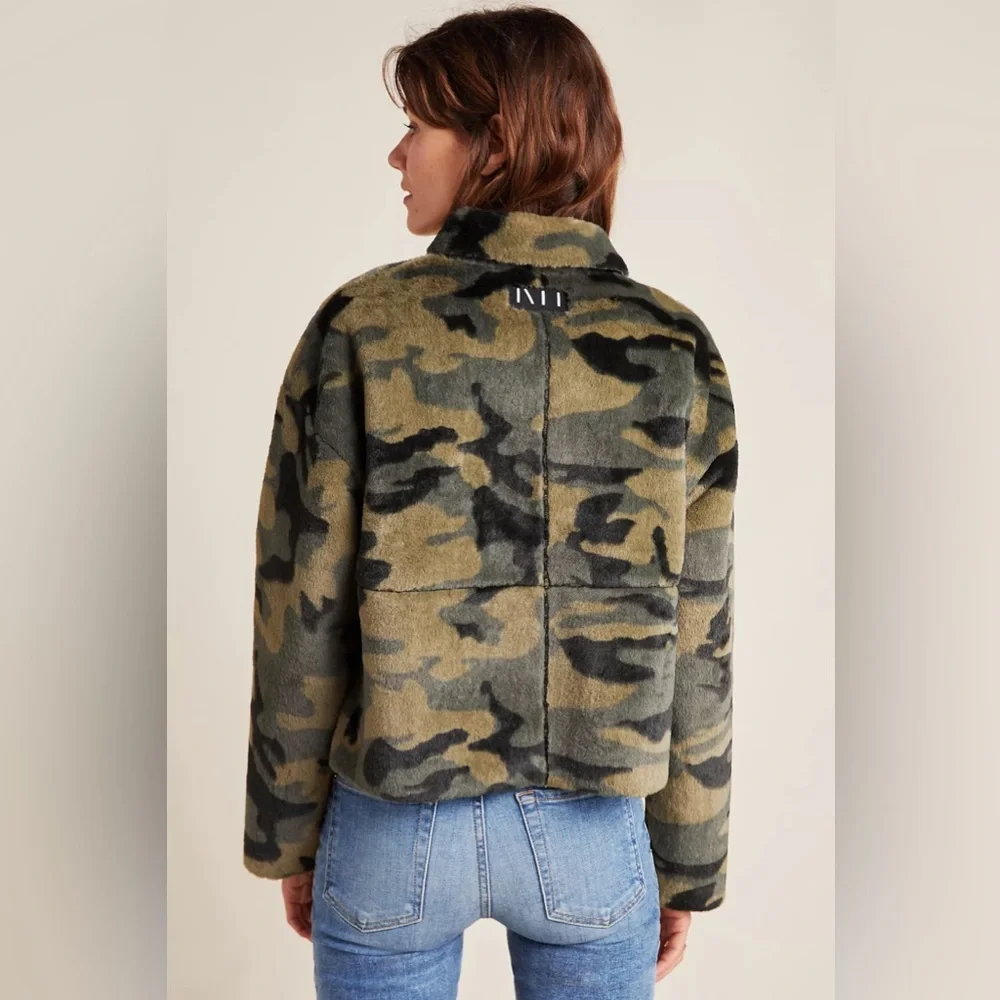Anthropologie NVLT Vincenza Camo Faux Fur Jacket - Picture 4 of 12